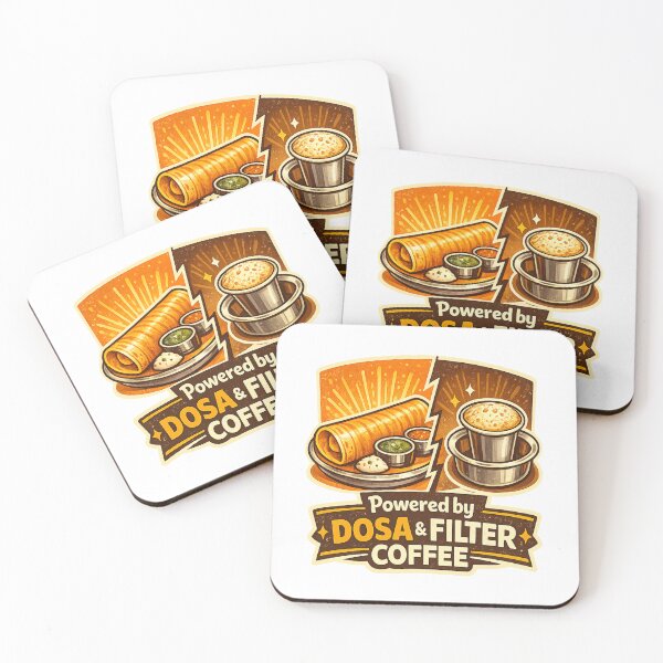Item preview, Powered by Dosa & Filter Coffee – South Indian Breakfast Lover Design | Indian Foodie Gift designed and sold by Globalcitytees.