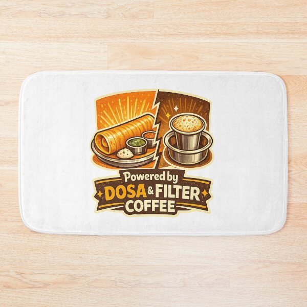 Item preview, Powered by Dosa & Filter Coffee – South Indian Breakfast Lover Design | Indian Foodie Gift designed and sold by Globalcitytees.