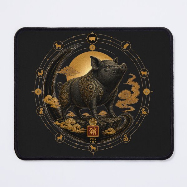 Item preview, Year of the Pig Zodiac – Celestial Gold and Black Chinese Astrology designed and sold by KireaDesigns.
