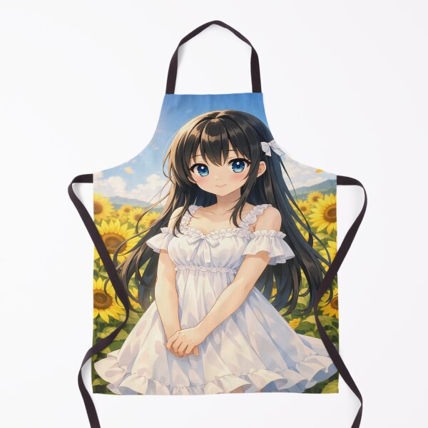Item preview, Anime Girl in Sunflowers – Summer Breeze Sticker designed and sold by NeoShadowX.