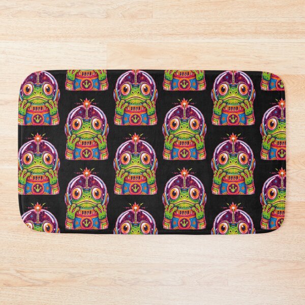 Item preview, Psychedelic frog astronaut portrait– Neon Screen Print Style designed and sold by Motel Mirage.