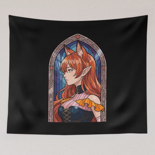 Item preview, Amelie Azazel Iruma Kun Fox Ears Stained Glass Anime Girl designed and sold by mildaclairmo.