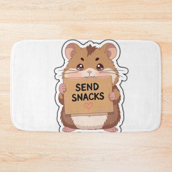 Item preview, Cute Hamster Send Snacks Sticker -Funny Kawaii Hammy Meme Design designed and sold by pn_terest.
