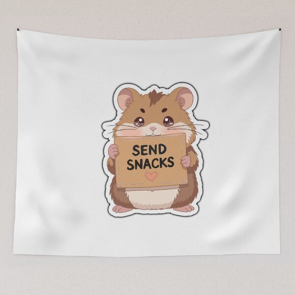 Item preview, Cute Hamster Send Snacks Sticker -Funny Kawaii Hammy Meme Design designed and sold by pn_terest.