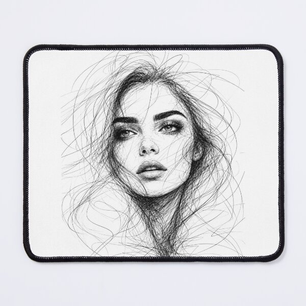 Item preview, Pencil Line Drawing Female Portrait 4 designed and sold by Yontartov.