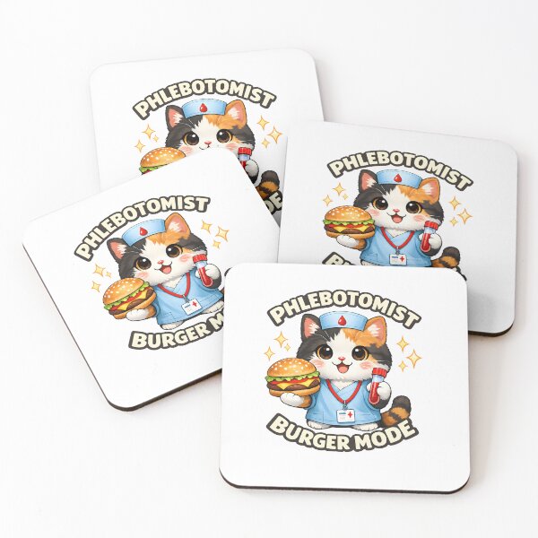 Item preview, Cute Cat Phlebotomist Burger Mode Funny Kawaii Animal Medical Lab Tech Gift Phlebotomy Week Nurse Humor National Cheeseburger Day Design designed and sold by ClinicalHubs.
