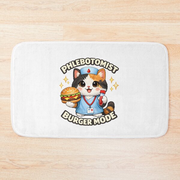 Item preview, Cute Cat Phlebotomist Burger Mode Funny Kawaii Animal Medical Lab Tech Gift Phlebotomy Week Nurse Humor National Cheeseburger Day Design designed and sold by ClinicalHubs.