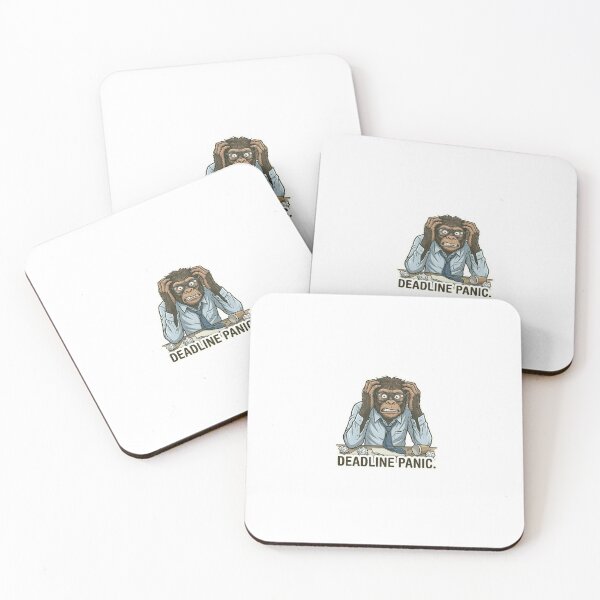 Item preview, Deadline Panic Monkey Sticker | Office Stress Meme | Work Cartoon designed and sold by Newkidshub.