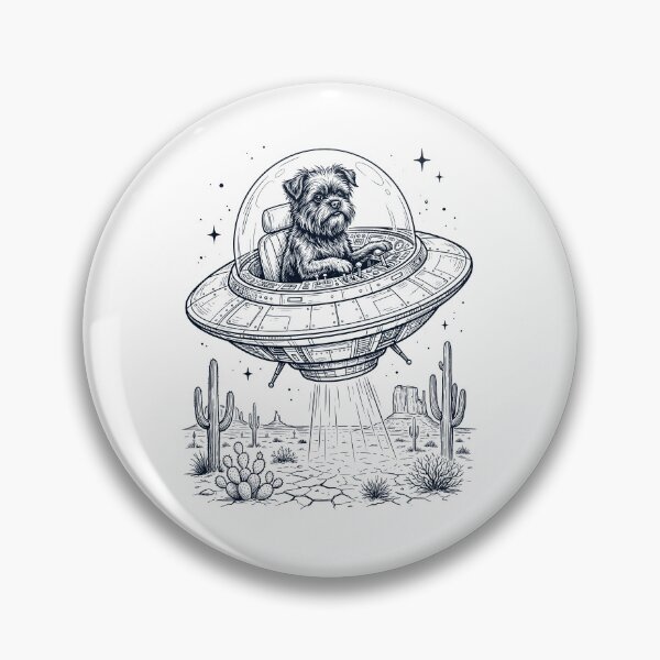 Item preview, Vintage Affenpinscher Riding UFO Dog Mom Dad Lover designed and sold by DoodleTortle.