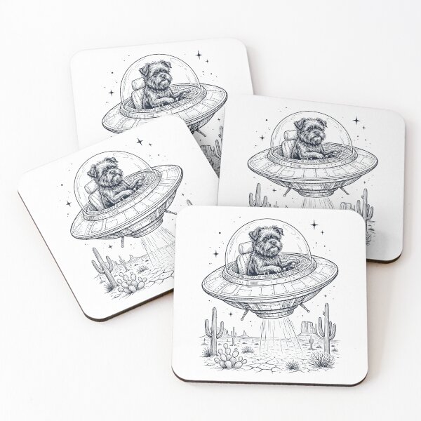 Item preview, Vintage Affenpinscher Riding UFO Dog Mom Dad Lover designed and sold by DoodleTortle.