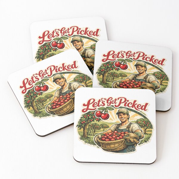 Item preview, Let’s Get Picked Funny Cherry Picker Retro Orchard Design designed and sold by Redline Rural.
