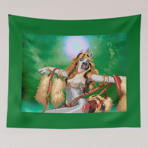 Item preview, Feathers, Beads & Ribbons unicorn designed and sold by KlakkDrawsStuff.