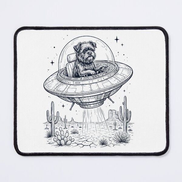 Item preview, Vintage Affenpinscher Riding UFO Dog Mom Dad Lover designed and sold by DoodleTortle.