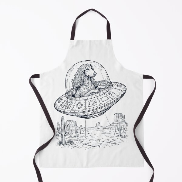 Item preview, Vintage Afghan Hound Riding UFO Dog Mom Dad Lover designed and sold by DoodleTortle.