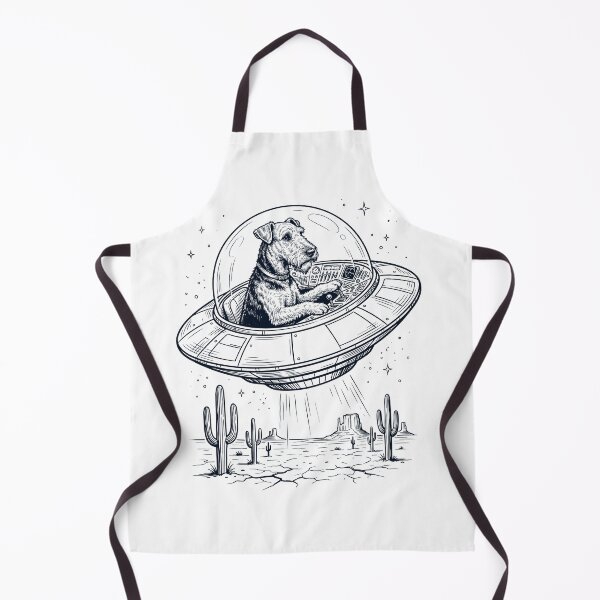 Item preview, Vintage Airedale Terrier Riding UFO Dog Mom Dad Lover designed and sold by DoodleTortle.