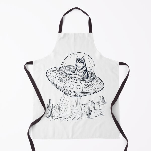 Item preview, Vintage Alaskan Malamute Riding UFO Dog Mom Dad Lover designed and sold by DoodleTortle.