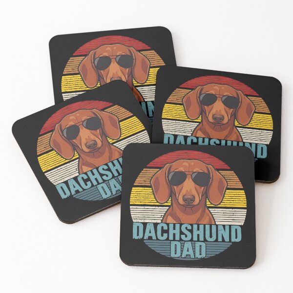 Item preview, Dachshund Dad Retro Sunset Sunglasses Dog Tee designed and sold by OlyvieArt.