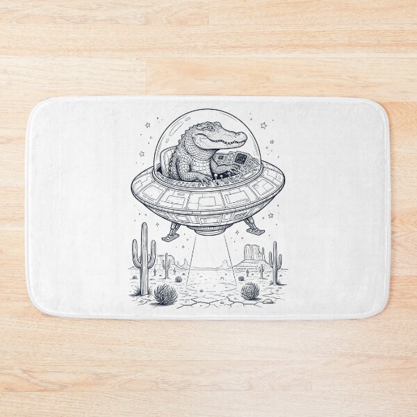 Item preview, Vintage Alligator Riding UFO Animal Lover designed and sold by DoodleTortle.