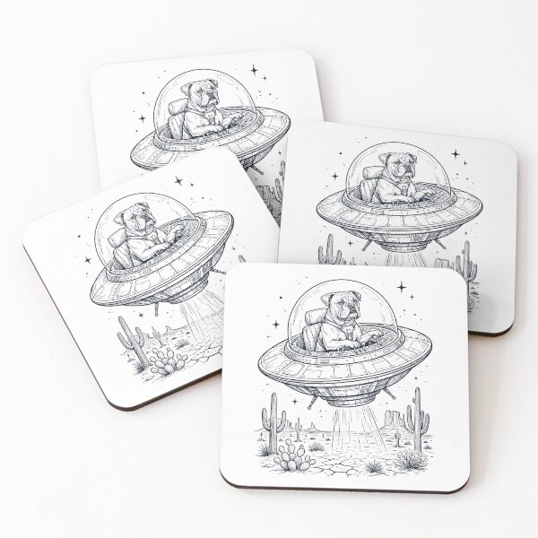 Item preview, Vintage American Bulldog Riding UFO Dog Mom Dad Lover designed and sold by DoodleTortle.