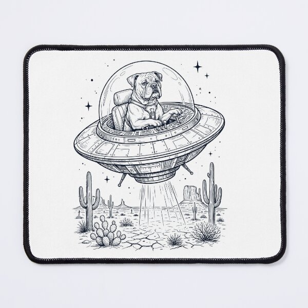 Item preview, Vintage American Bulldog Riding UFO Dog Mom Dad Lover designed and sold by DoodleTortle.