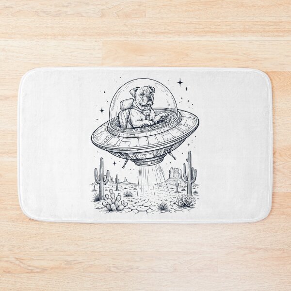 Item preview, Vintage American Bulldog Riding UFO Dog Mom Dad Lover designed and sold by DoodleTortle.