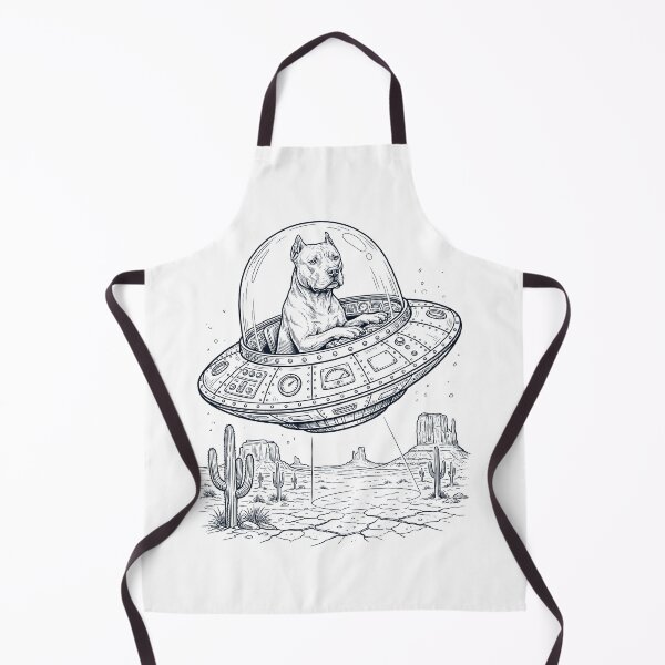 Item preview, Vintage American Pit Bull Terrier Riding UFO Dog Mom Dad Lover designed and sold by DoodleTortle.