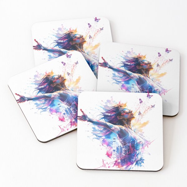 Item preview, Ethereal Soul Ascension – Butterfly Splatter Art & Vibrant Spirit Silhouette designed and sold by KireaDesigns.