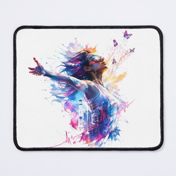 Item preview, Ethereal Soul Ascension – Butterfly Splatter Art & Vibrant Spirit Silhouette designed and sold by KireaDesigns.