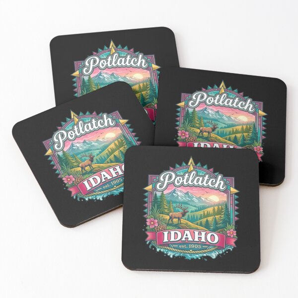 Item preview, Potlatch Idaho Vintage Moose Mountain Sunset Nature Art designed and sold by issan-exe.