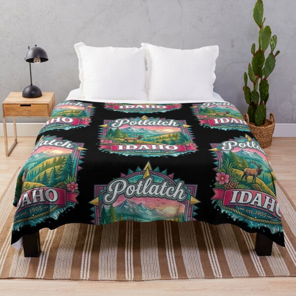 Item preview, Potlatch Idaho Vintage Moose Mountain Sunset Nature Art designed and sold by issan-exe.