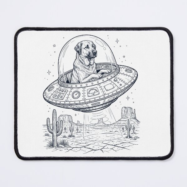 Item preview, Vintage Anatolian Shepherd Dog Riding UFO Dog Mom Dad Lover designed and sold by DoodleTortle.