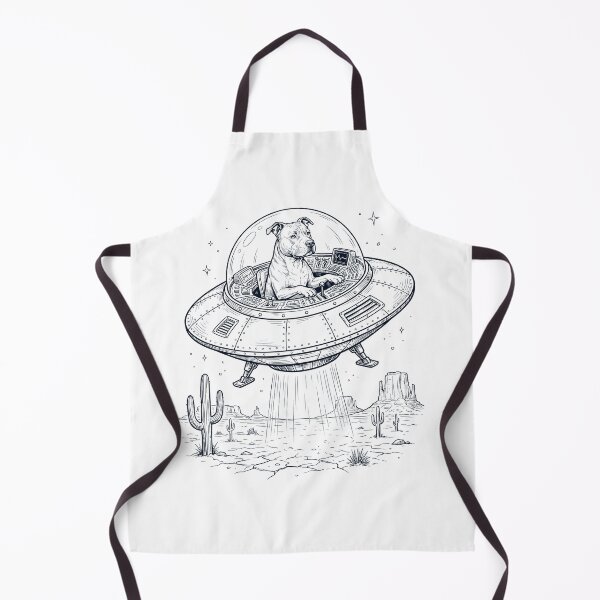 Item preview, Vintage American Staffordshire Terrier Riding UFO Dog Mom Dad Lover designed and sold by DoodleTortle.
