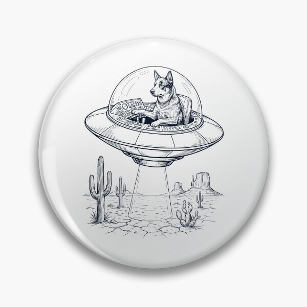 Item preview, Vintage Australian Cattle Dog Riding UFO Dog Mom Dad Lover designed and sold by DoodleTortle.