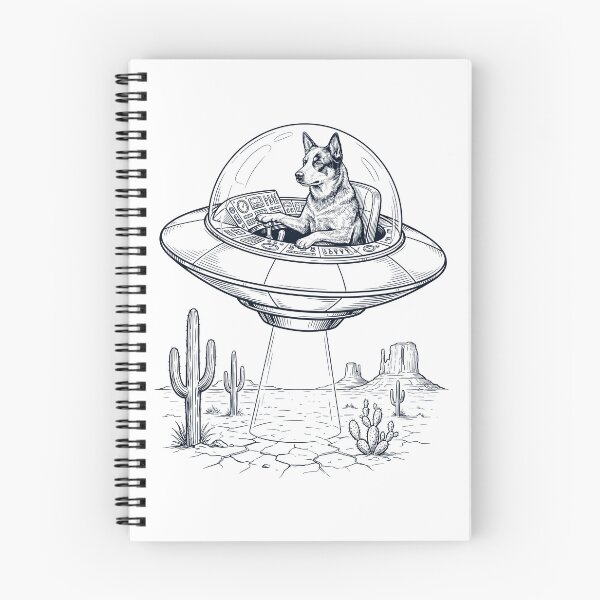 Item preview, Vintage Australian Cattle Dog Riding UFO Dog Mom Dad Lover designed and sold by DoodleTortle.