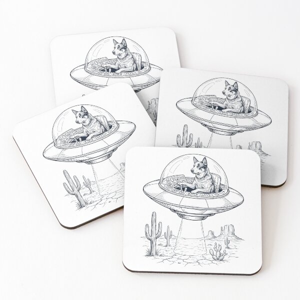 Item preview, Vintage Australian Cattle Dog Riding UFO Dog Mom Dad Lover designed and sold by DoodleTortle.