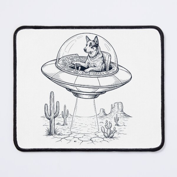 Item preview, Vintage Australian Cattle Dog Riding UFO Dog Mom Dad Lover designed and sold by DoodleTortle.