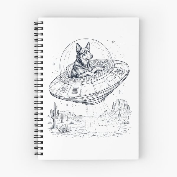 Item preview, Vintage Australian Kelpie Riding UFO Dog Mom Dad Lover designed and sold by DoodleTortle.