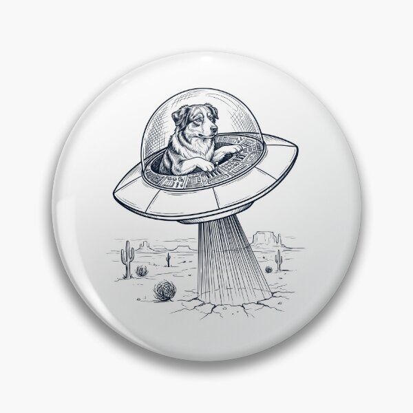 Item preview, Vintage Australian Shepherd Riding UFO Dog Mom Dad Lover designed and sold by DoodleTortle.