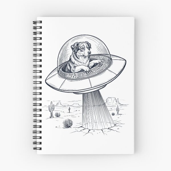 Item preview, Vintage Australian Shepherd Riding UFO Dog Mom Dad Lover designed and sold by DoodleTortle.