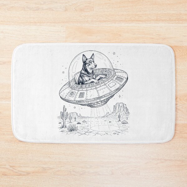 Item preview, Vintage Australian Kelpie Riding UFO Dog Mom Dad Lover designed and sold by DoodleTortle.