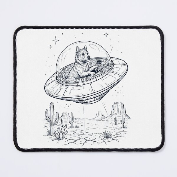 Item preview, Vintage Australian Terrier Riding UFO Dog Mom Dad Lover designed and sold by DoodleTortle.