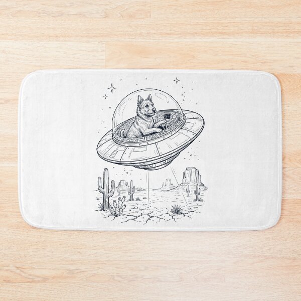 Item preview, Vintage Australian Terrier Riding UFO Dog Mom Dad Lover designed and sold by DoodleTortle.