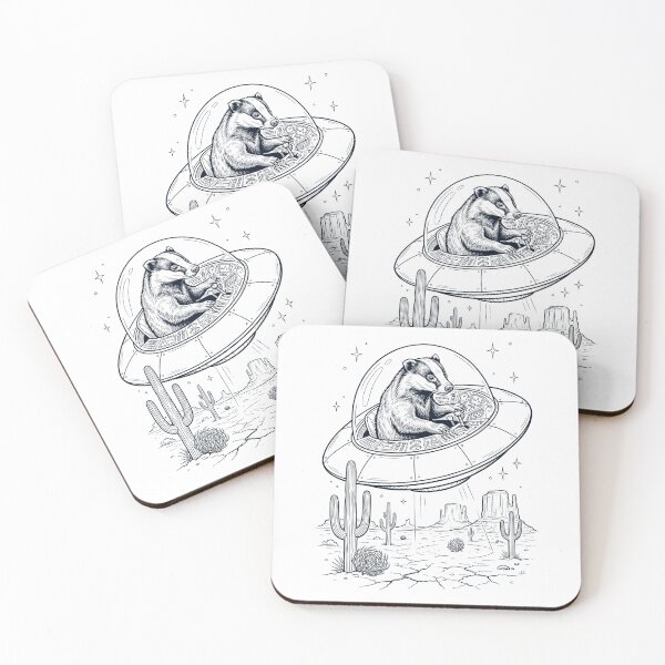 Item preview, Vintage Badger Riding UFO Animal Lover designed and sold by DoodleTortle.