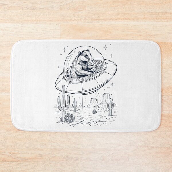 Item preview, Vintage Badger Riding UFO Animal Lover designed and sold by DoodleTortle.