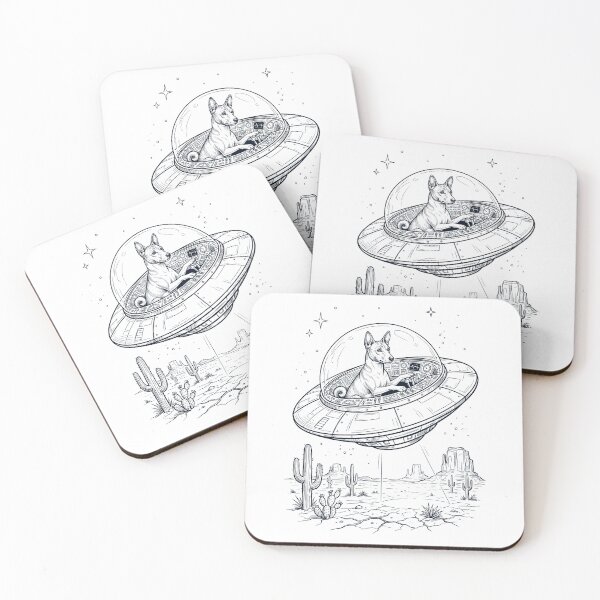 Item preview, Vintage Basenji Riding UFO Dog Mom Dad Lover designed and sold by DoodleTortle.