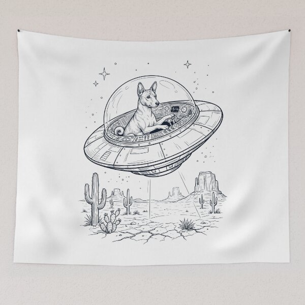 Item preview, Vintage Basenji Riding UFO Dog Mom Dad Lover designed and sold by DoodleTortle.