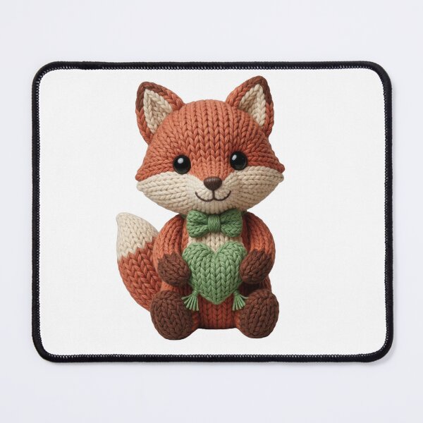 Item preview, Cute Knitted Fox Amigurumi Holding a Green Heart designed and sold by KETO370.