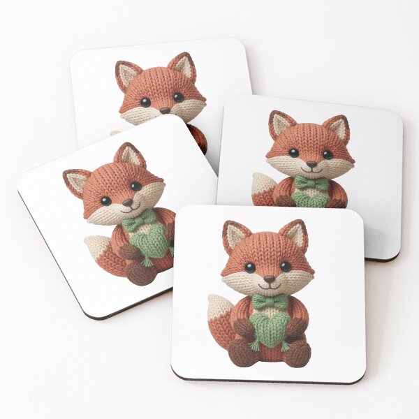 Item preview, Cute Knitted Fox Amigurumi Holding a Green Heart designed and sold by KETO370.