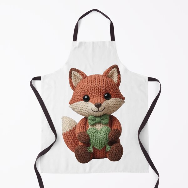 Item preview, Cute Knitted Fox Amigurumi Holding a Green Heart designed and sold by KETO370.