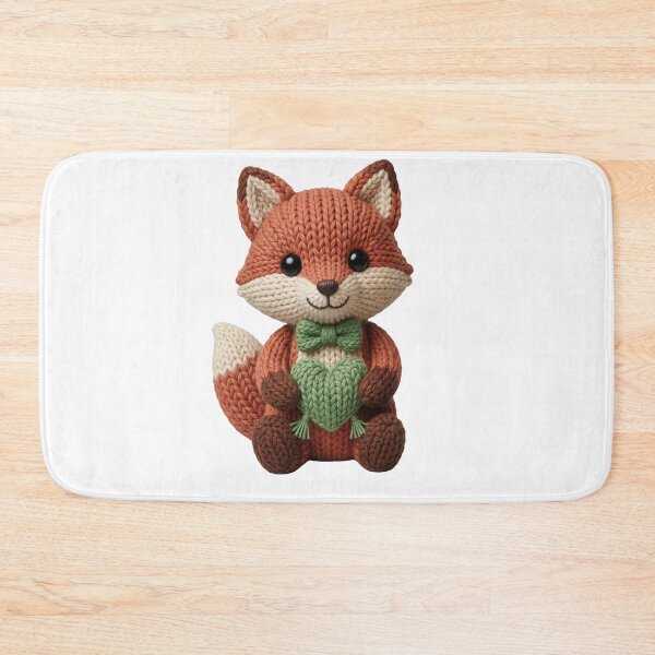 Item preview, Cute Knitted Fox Amigurumi Holding a Green Heart designed and sold by KETO370.